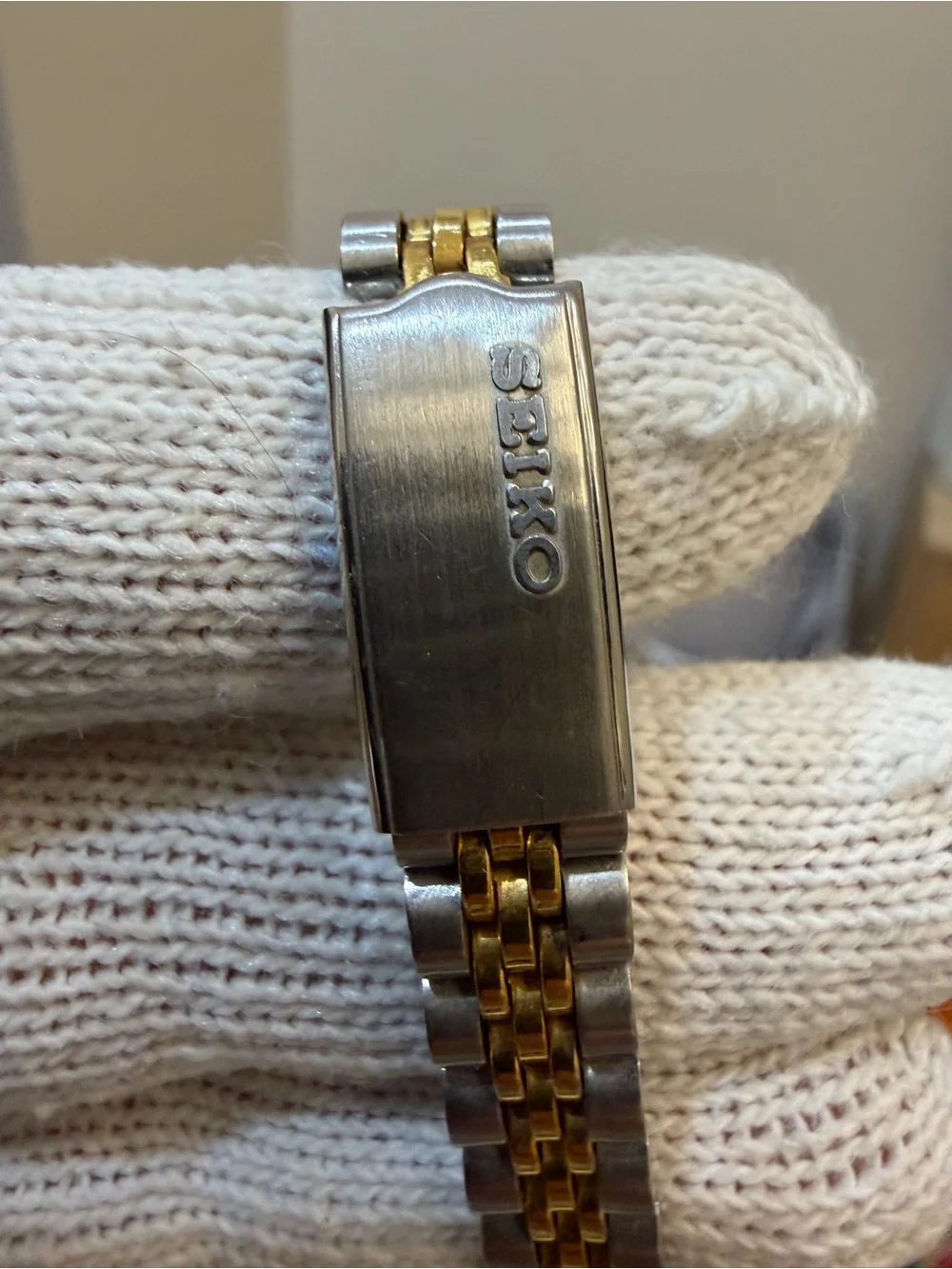 Vtg Seiko 4206-0519 Ladies Automatic Watch Two Tone Jubilee Day Date 17J Run
